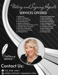 Black Maximalist Mobile Notary Service Flyer template