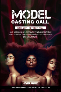 Brown Maximalist Model Casting Call Template | PosterMyWall