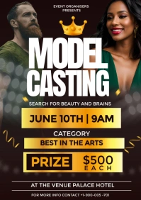 Black Maximalist Model Casting Flyer A1 template