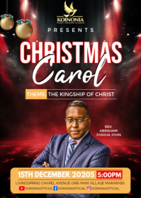 Black Church Christmas Carol A6 Template