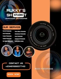 Black Maximalist Modern Photography Services Promo Flyer | Portrait, Event, Fashion & More Flyer (us template
