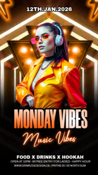 Black Maximalist Monday Party Flyer Instagram Story template