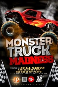 Black Maximalist Monster Truck Madness Best Poster template