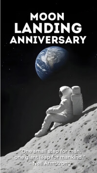 Black Maximalist Moon Landing Anniversary Instagram Story template