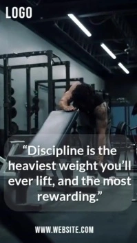 Black Maximalist Motivational Inspiration | Discipline: The Heaviest Weight Digital Display (9:16) template