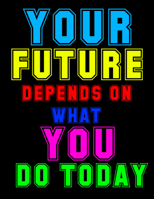 Black Maximalist Motivational Poster Flyer (us Letter) Pamflet (VSA Brief) template