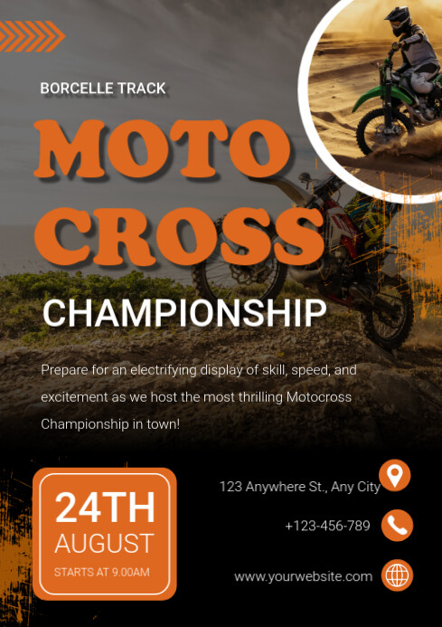 Copy of Black Maximalist Moto Cross Racing Advertising Flyer Template ...