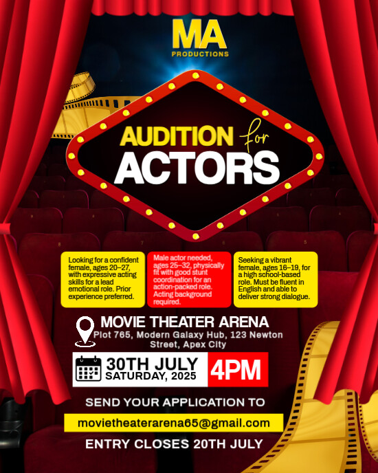 Black Maximalist Movie Audition Template  Instagram Portrait