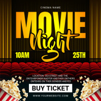สีดำ Movie Night Event Instagram Post Template