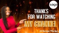 Black Maximalist Mp4 Video Of Thanks For Watching My Channel Online Design Flyer/template  Youtube T