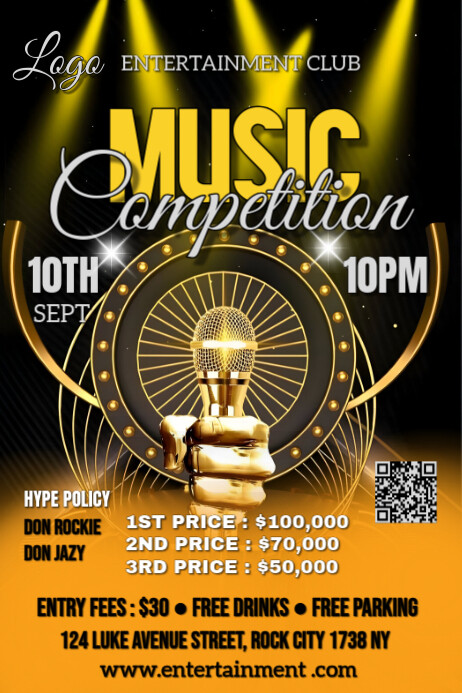 Black Maximalist Music Competition Poster template