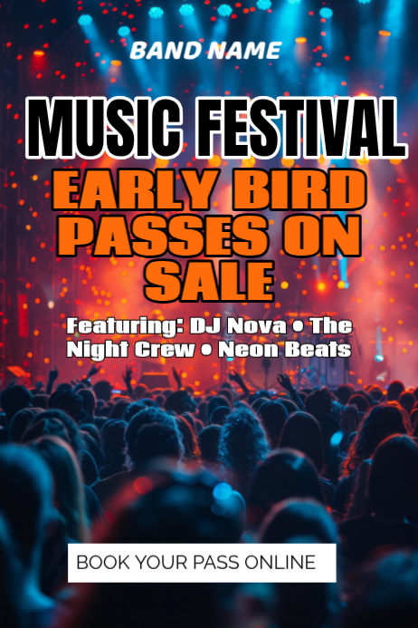 Black Maximalist Music Festival Sale Poster โปสเตอร์ template