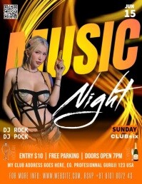 Black Maximalist Music Night  Flyer (us Letter) template