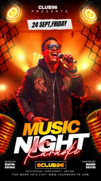 Black Maximalist Music Night Karaoke Party Flyer Instagram Story template