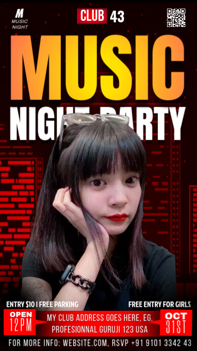 Black Maximalist Music Night Party Instagram Story template