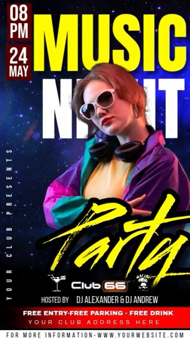 Black Maximalist Music Night Party Instagram Story Template | PosterMyWall