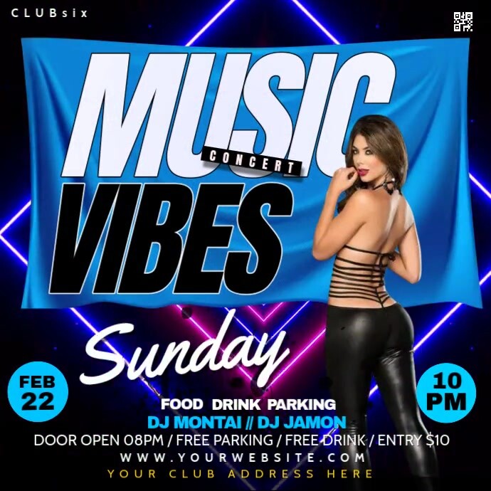 Black Maximalist Music Night Party Instagram Post Template | PosterMyWall