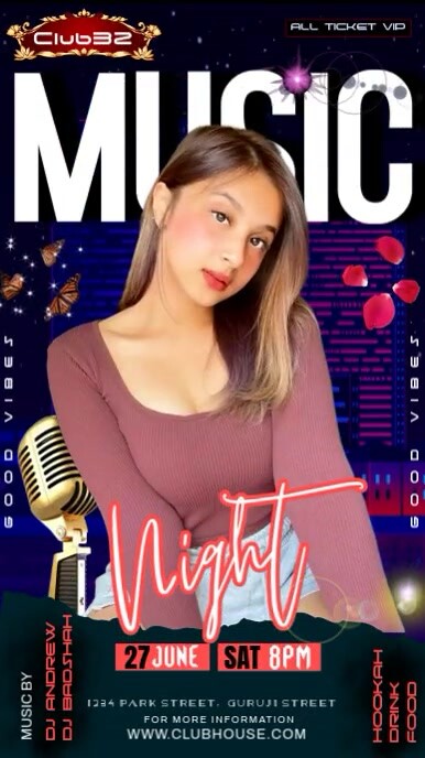 Black Maximalist Music Night Party Instagram Story Template | PosterMyWall
