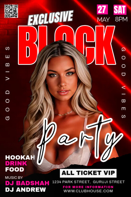 Black Maximalist Music Night  Poster Плакат template