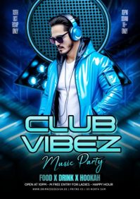 Black Maximalist Music Party Flyer A4 template