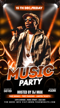 Black Maximalist Music Party Poster Flyer Instagram Story template