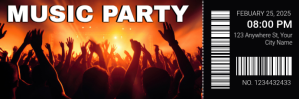 Black Music Party Twitter-header Template
