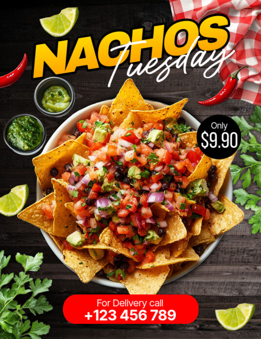 Black Maximalist Nachos Flyer (us Letter) Template | PosterMyWall