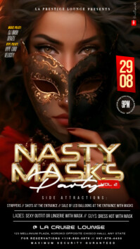 Black Maximalist Nasty Masks Party  Instagram Story template