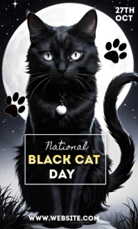 Black Maximalist National Black Cat Day  Us Legal template