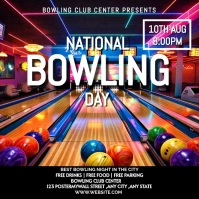 Black Maximalist National Bowling Day  Instag Message Instagram template