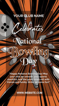 Black Maximalist National Bowling Day  Instagram Story template