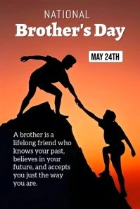 Black Maximalist National Brother's Day  Poster Plakat template