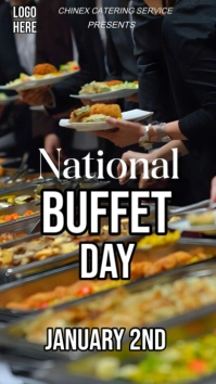 Black Maximalist National Buffet Day Instagram Story template