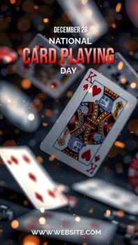 Black Maximalist National Card Playing Day  Instagram Story template
