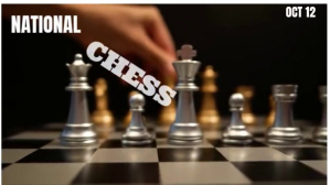 Black Maximalist National Chess Day  Digital Display (16:9) template