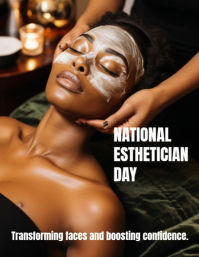 Black Maximalist National Esthetician Day Flyer (us Letter) template
