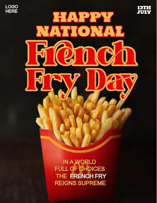 Modèle Black Maximalist National French Fry Day Flyer (us Letter ...