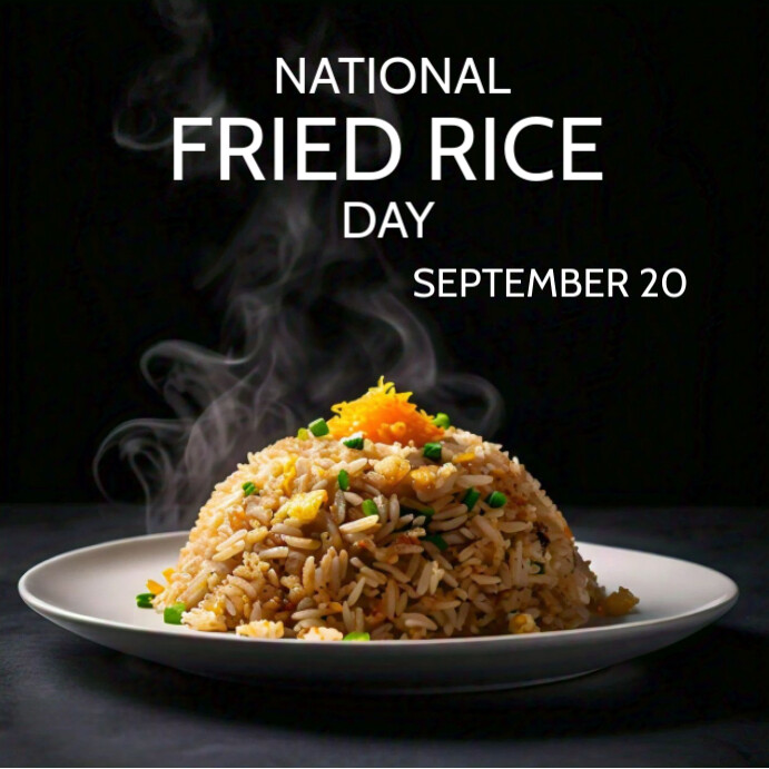 Fried Rice Post Design Black Maximalist National Fried Rice Day Ins Template | PosterMyWall