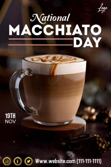Copy of Black Maximalist National Macchiato Day Poster | PosterMyWall