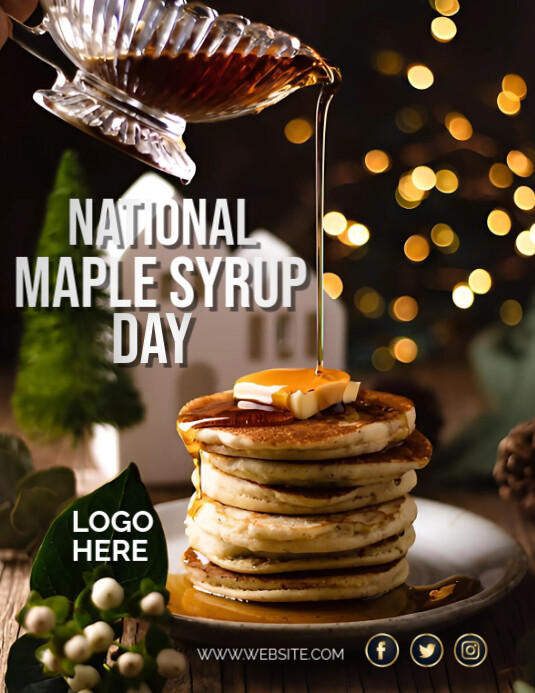 Syrup Flyer Black Maximalist National Maple Syrup Day Flyer (us Letter) Template ...