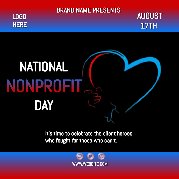 Black Maximalist National Nonprofit Day  Inst Instagram Post template
