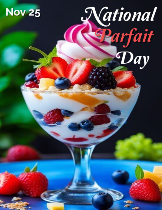 Parfait Front Design Black Maximalist National Parfait Day Template Flyer (us Letter ...