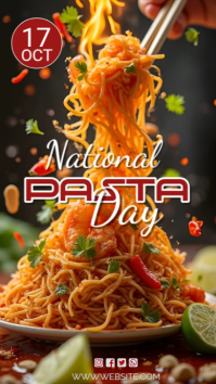 Black National Pasta Day Facebook Story Template