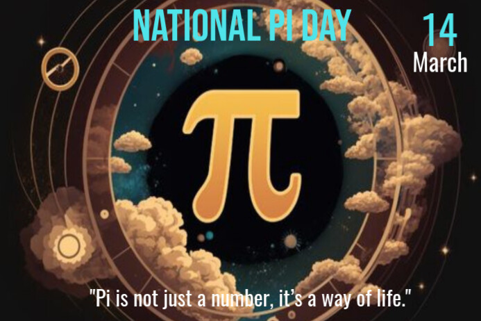 Black Maximalist National Pi Day Poster template