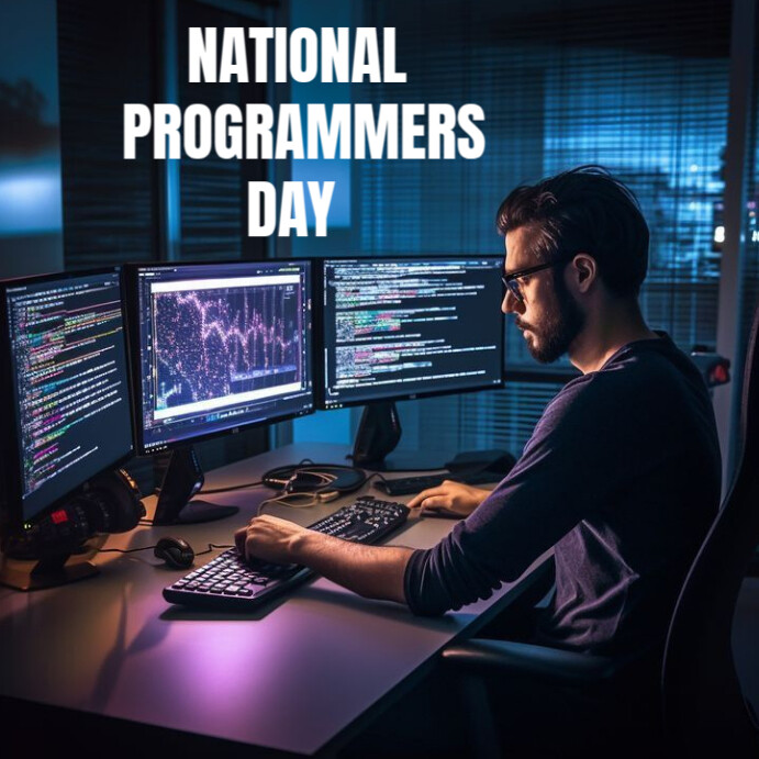 Black Maximalist National Programmers Day Instagram Post template