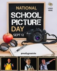 Black Maximalist National School Picture Day Template  Instagram Portrait