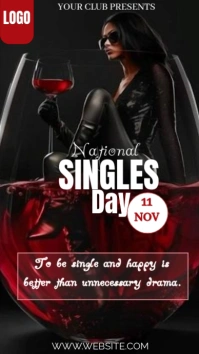 Black Maximalist National Singles Day Online Design Flyer/template  Instagram Story Instagram-verhaal