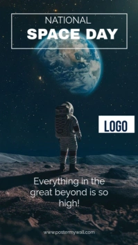 Black Maximalist National Space Day  Facebook Story template