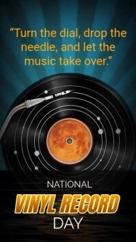 Black Maximalist National Vinyl Record Day  Instagram Story template