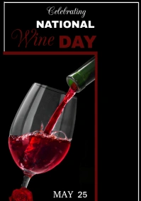 Black Maximalist National Wine Day Template A3